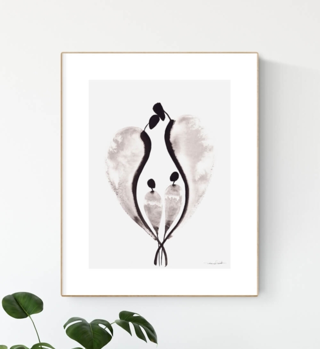 Elegancka grafika 30x40 abstrakcja czarno-biała