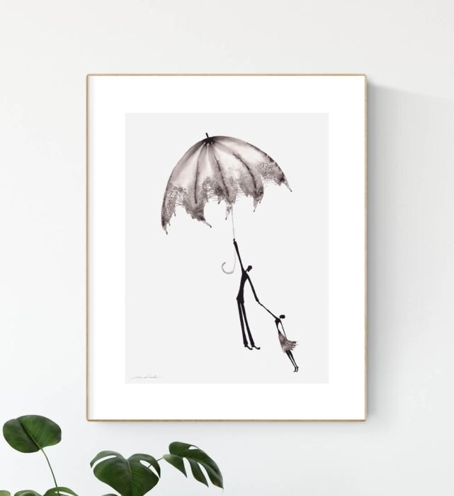 Elegancka grafika 30x40 abstrakcja czarno-biała