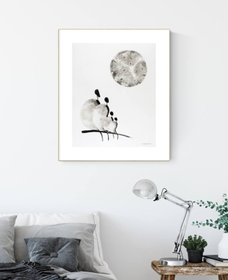 Grafika 40x50 plakat artystyczny czarno-biały