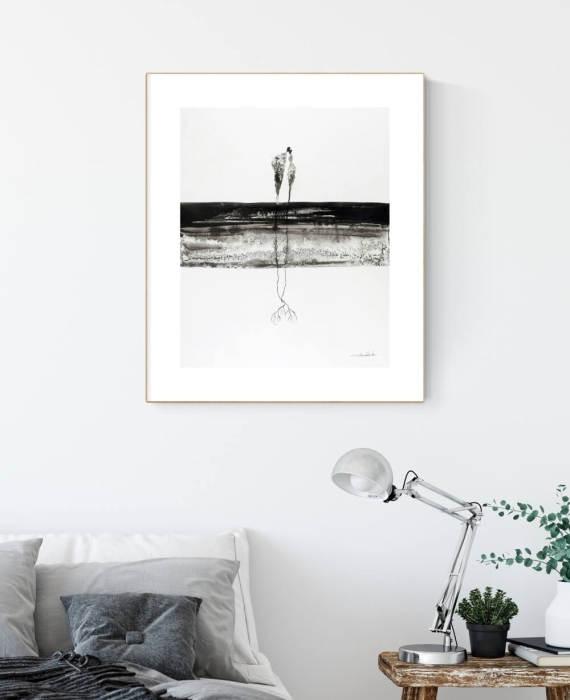 Obraz 40x50 minimalistyczna grafika czarno-biała