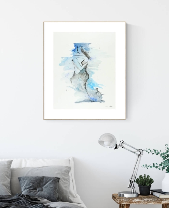 Obraz 40x50 grafika z niebieskim