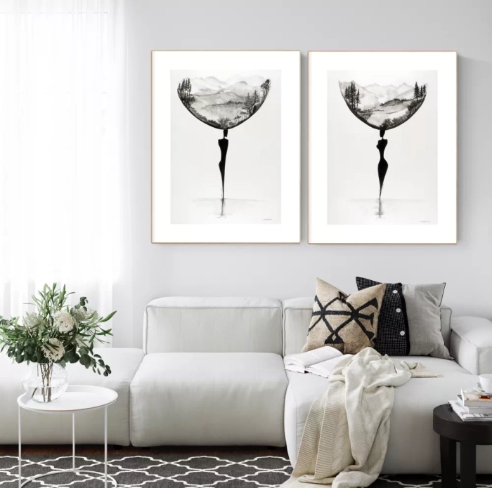 Elegancki i nowoczesny dyptyk, zestaw 2 grafik 50x70