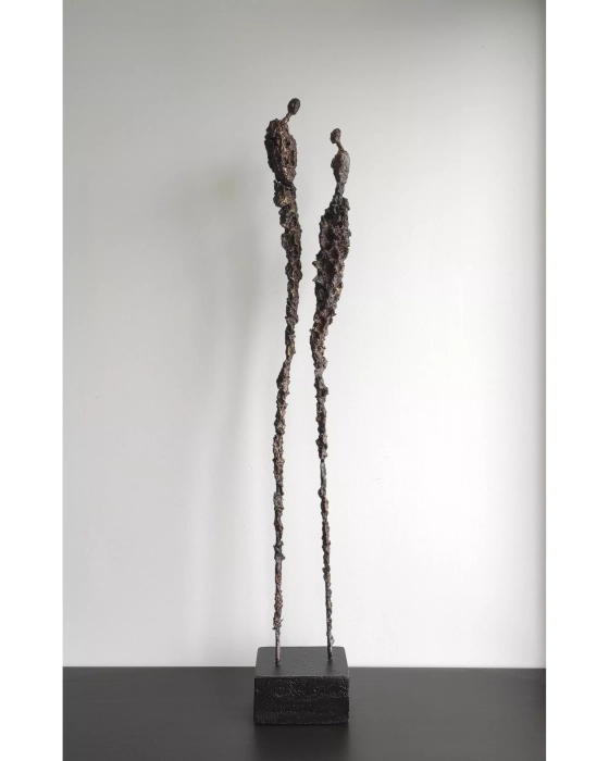 Rzeźba duża, efekt rdzy, sylwetka mężczyzny, kobiety 130 cm