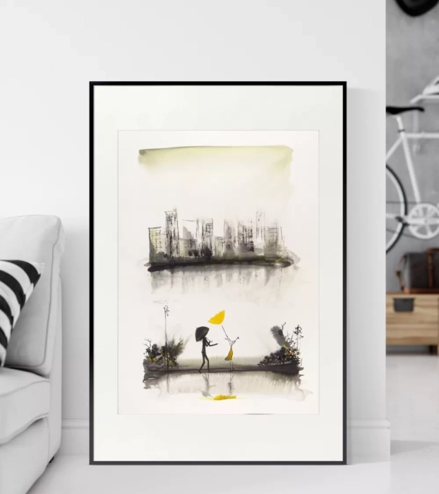 abstrakcja 50x70,  deszczowa ulica