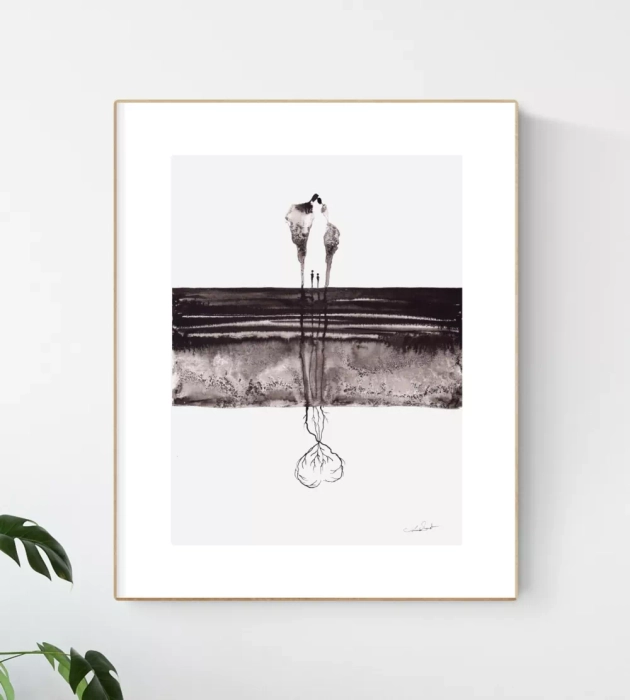 Grafiki czarno-białe, artystyczne 30x40 na ścianę