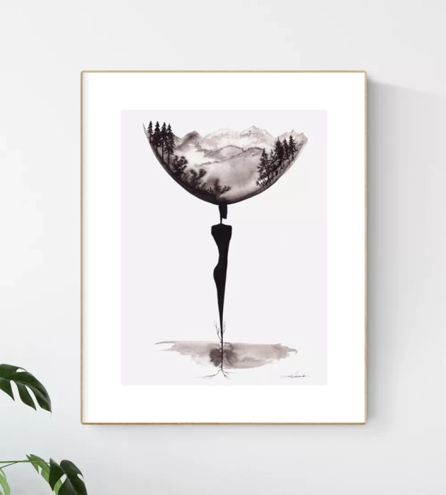 Grafiki czarno-białe, artystyczne 30x40 na ścianę