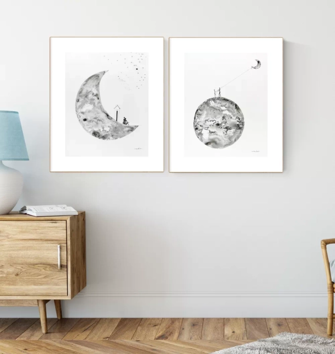 Grafiki z księżycem, zestaw 40x50