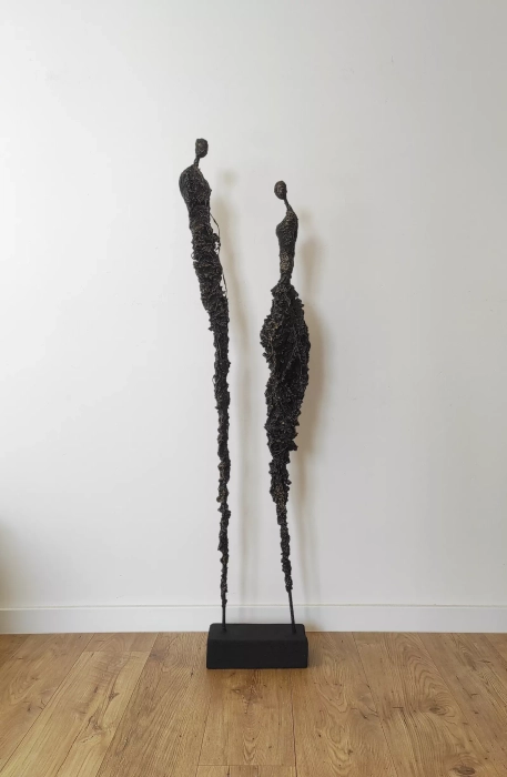 Duża rzeźba 145 cm do domu - ekspresja tańca, relacji