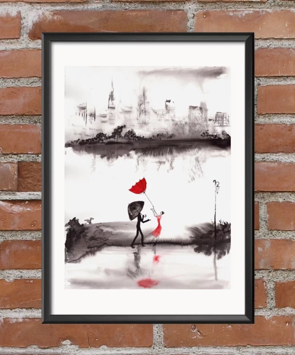 abstrakcja 30x40, deszczowa ulica