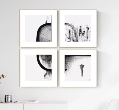 zestaw-4-grafik-30x30-minimal-art-nowoczesna-abstrakcja