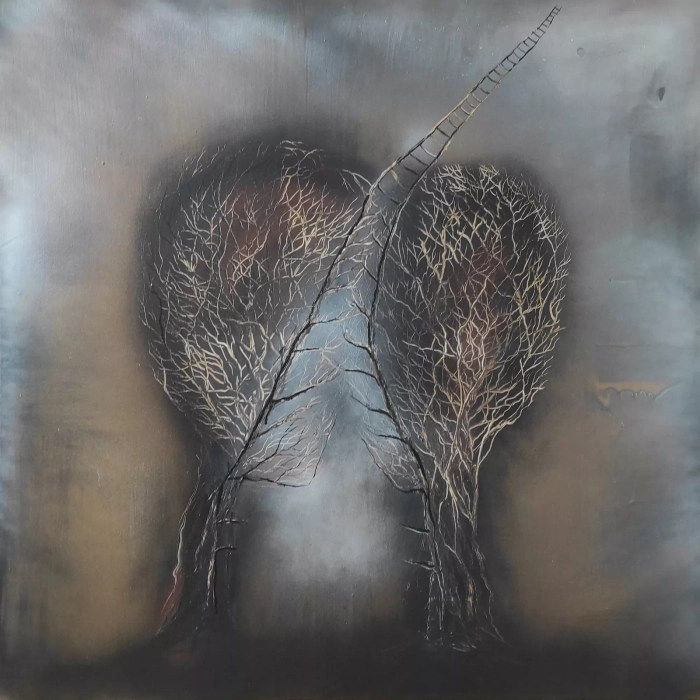Sploty no. 29, obraz surrealizm 120x120 duży