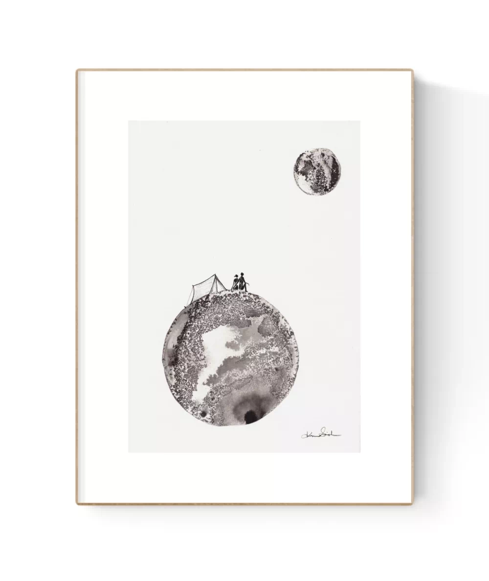 oryginalna-grafika-artystyczna-obrazek-A4-na-prezent-grafika-z-ksiezycem