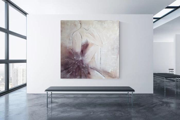 Duży obraz na płótnie 150x150, nowoczesna abstrakcja Akt