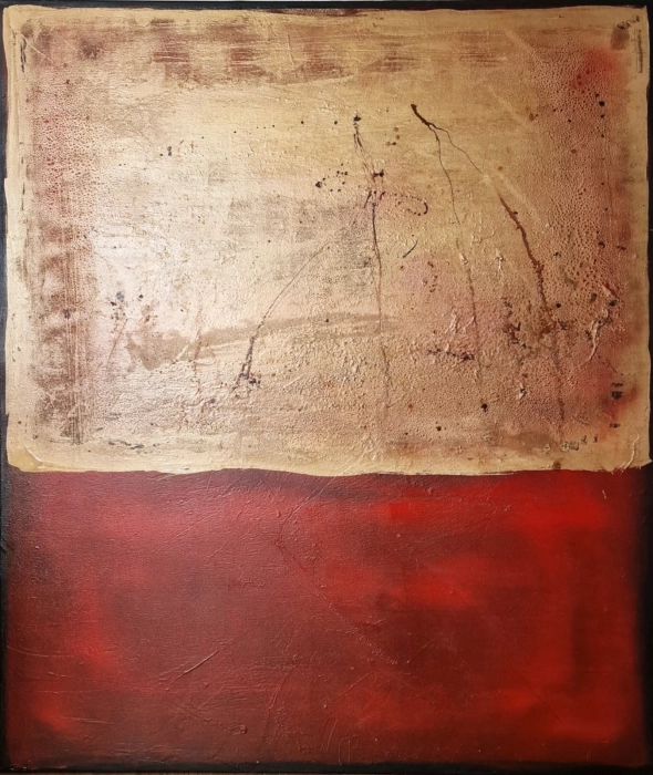 Obraz olejny 100x120 Energie GOLD & RED