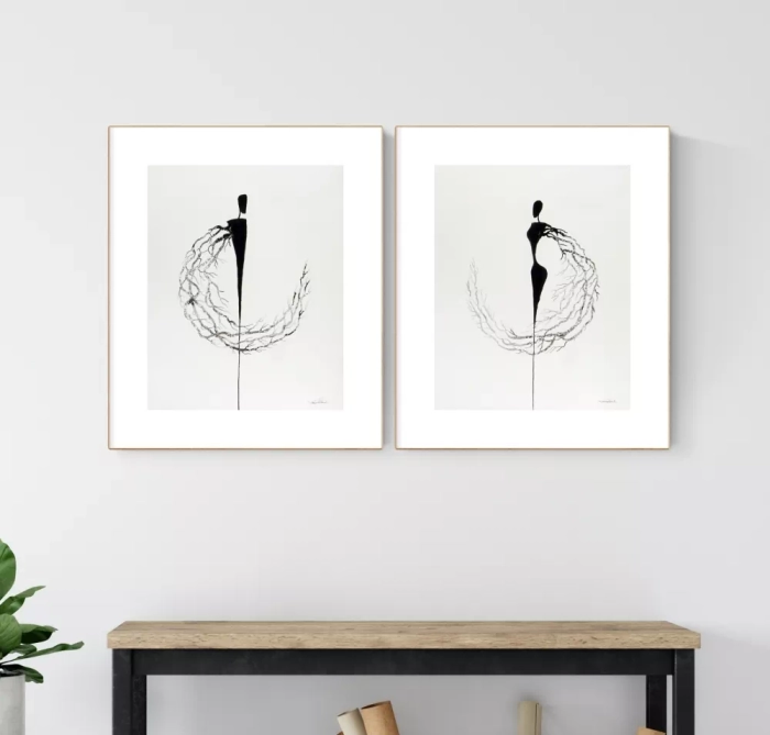 Dyptyk, elegancki zestaw grafik artystycznych